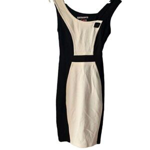 Yoana Baraschi Black and White Colorblock Dress